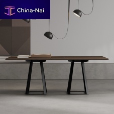 Contemporary table H2wood veneermelaminemetal base