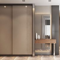 Contemporary entryway cabinet woodenwith mirror