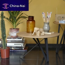 Contemporary coffee table TWISTERoaksteel baseround