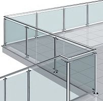 Stainless steel glass clamp CP-MINIfor railinginteriorexterior