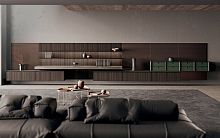 Contemporary living room wall unit SCAVAlacquered metallaminatewith drawer