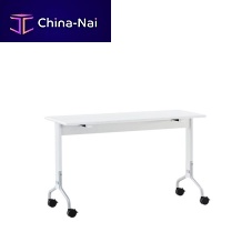 Contemporary table ROLLOMDFmetal basewooden base