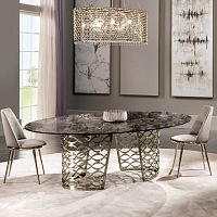 Contemporary table ISIDOROmarblemetal baseoval