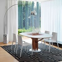 Contemporary table Flowerwood veneerFenix NTM®walnut base