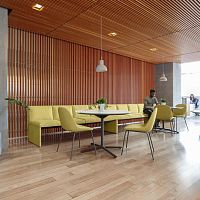 Contemporary table BEVYwood veneerglasslaminate