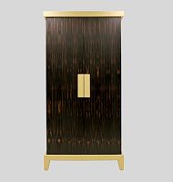 Contemporary wardrobe GRANDEwoodenleatherwith swing doors