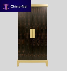 Contemporary wardrobe GRANDEwoodenleatherwith swing doors