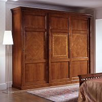 Traditional wardrobe D 707cherrywoodsliding doormirrored