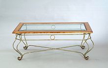 Original design coffee table ZANTEglasswrought ironrectangular