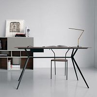 Free-standing desk BALANCE contemporarywalnutHPL