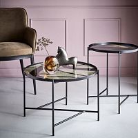 Contemporary coffee table TABIO glassiron baserectangular