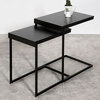 Contemporary nesting tables CLIPwoodenchromed metalrectangular