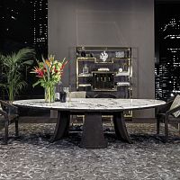 Contemporary table DAMIEN marbleleather baserectangular