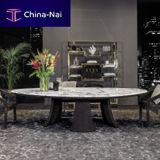 Contemporary table DAMIEN marbleleather baserectangular