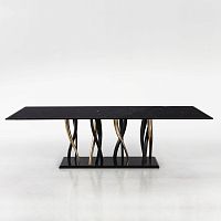 Contemporary table IL PEZZO 8marblebrass baserectangular