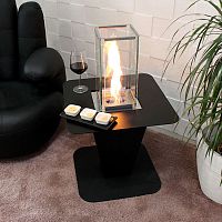 Contemporary side table Olympus steelsteel basesquare