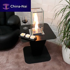 Contemporary side table Olympus steelsteel basesquare