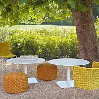 Contemporary table GIROstainless steelstonevarnished aluminum