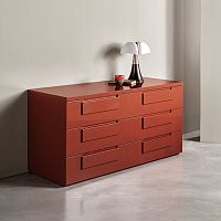 Contemporary chest of drawers NOTEglossy lacquered woodoakmatte lacquered wood