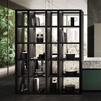 Free-standing bookcase WAIND TWO SIDEcontemporaryglasswith built-in lighting