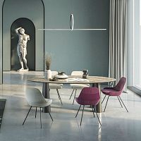 Contemporary table WATSON MDFlacquered woodmetal base