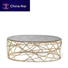 Contemporary coffee table ROSEBUSHbrassmetal baseround