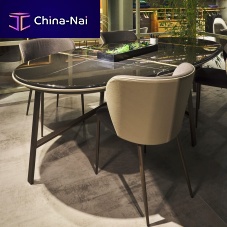 Contemporary table Sorrento woodenmarbleleather