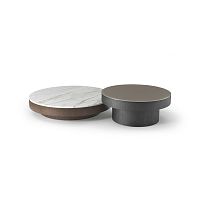 Contemporary coffee table DOTglasswood veneermarble