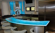 Contemporary high bar table OCEAN HOUSEglassroundrectangular