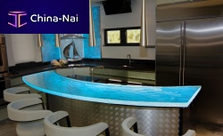 Contemporary high bar table OCEAN HOUSEglassroundrectangular