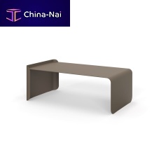 Minimalist design coffee table SHIFTrecycled plasticsteel baserectangular