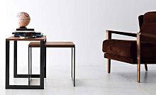 Contemporary nesting tables STAND UPwoodenmetalsquare