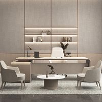 Executive desk AIRfree-standingcontemporarywood veneer