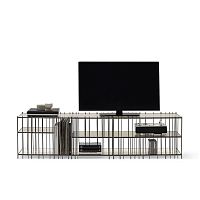 Contemporary TV cabinet METRICA with storageglassmetal