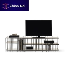 Contemporary TV cabinet METRICA with storageglassmetal