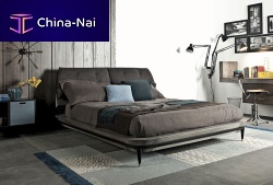 Double bed LEEcontemporarywith upholstered headboardfabric