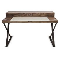 Contemporary desk HEMINGWAYwoodenleatherwith storage compartment