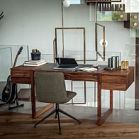 Contemporary writing desk ELLE ECRIToaksolid woodwalnut