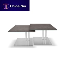 Contemporary side table K525 KOLOwoodenglassbrushed stainless steel