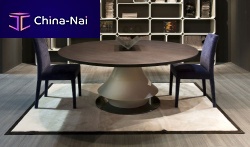 Contemporary table VIRAGEoakround