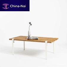 Contemporary coffee table SANTIAGO oakpowder-coated steel baserectangular