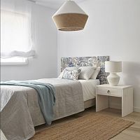 Single bed headboard CARACAS BECKERcontemporaryfabricblue
