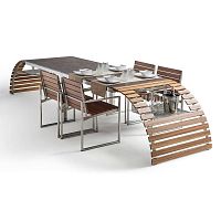 Original design dining table MENSAteakirokotempered glass