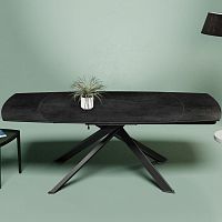 Contemporary dining table KHEOPSceramiclacquered metal steel baseoval