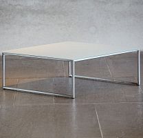 Contemporary coffee table LUXlacquered woodwood veneersteel