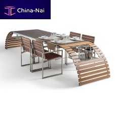 Original design dining table MENSAteakirokotempered glass