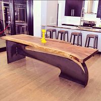 Original design dining table PAROTAwoodensteelrectangular