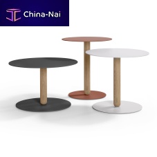 Contemporary coffee table Balanssteeloak baseround