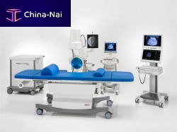 Extracorporeal lithotripter PiezoLith 3000Plustrolley-mountedwith lithotripsy tablewith C-arm