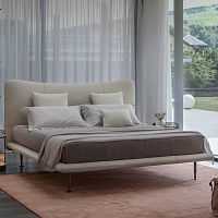 Double bed Baiacontemporaryupholsteredwith headboard
